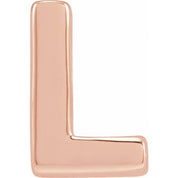 14K Rose Block Initial L Slide Pendant