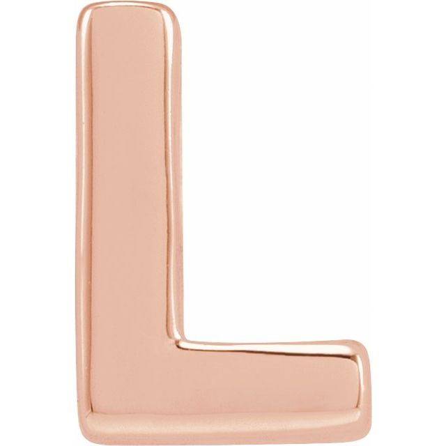 14K Rose Block Initial L Slide Pendant
