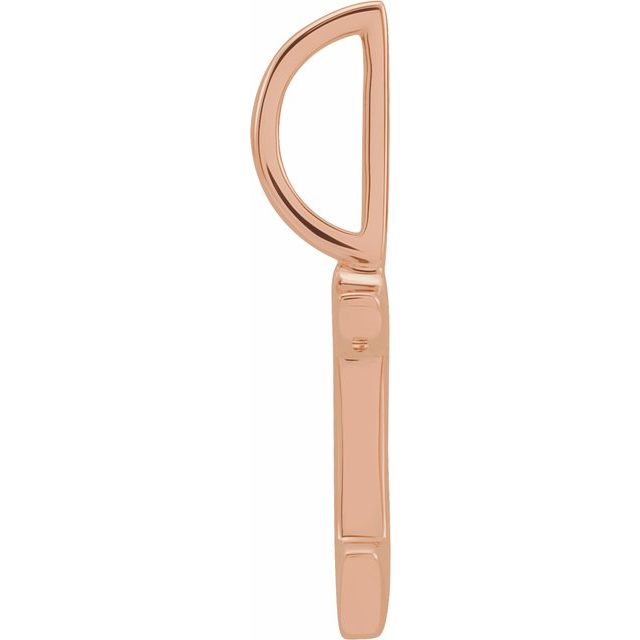 14K Rose Gothic Initial D Charm/Pendant