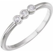 Platinum .09 CTW Rose-Cut Natural Diamond Stackable Ring