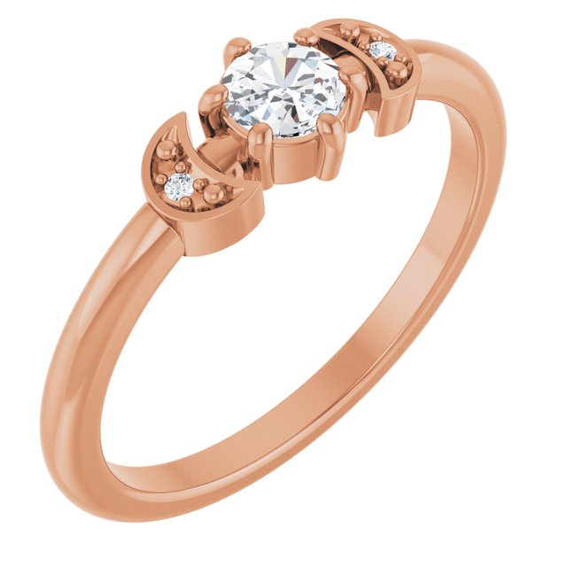 14K Rose 1/6 CTW Rose-Cut Natural Diamond Stackable Ring