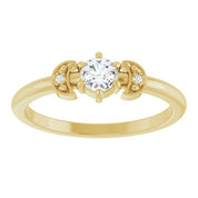 14K Yellow 1/6 CTW Rose-Cut Natural Diamond Stackable Ring