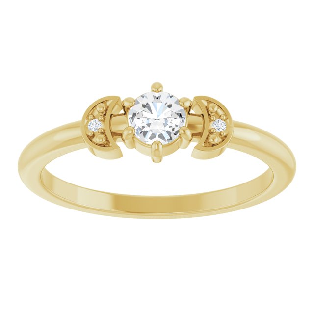 14K Yellow 1/6 CTW Rose-Cut Natural Diamond Stackable Ring