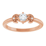 14K Rose 1/6 CTW Rose-Cut Natural Diamond Stackable Ring