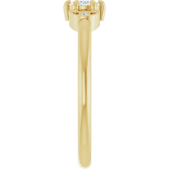 14K Yellow 1/6 CTW Rose-Cut Natural Diamond Stackable Ring