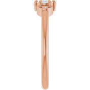 14K Rose 1/6 CTW Rose-Cut Natural Diamond Stackable Ring