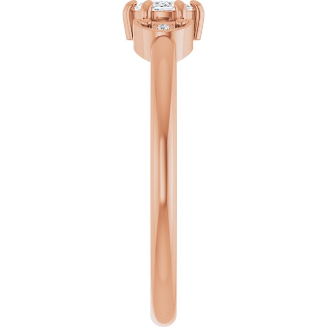 14K Rose 1/6 CTW Rose-Cut Natural Diamond Stackable Ring