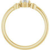 14K Yellow 1/6 CTW Rose-Cut Natural Diamond Stackable Ring