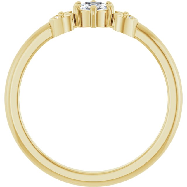 14K Yellow 1/6 CTW Rose-Cut Natural Diamond Stackable Ring