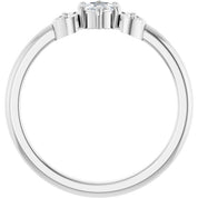 14K White 1/6 CTW Rose-Cut Natural Diamond Stackable Ring