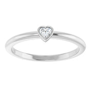 Platinum 1/10 CT Natural Diamond Stackable Ring
