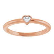 14K Rose 1/10 CT Natural Diamond Stackable Ring