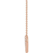 14K Lab-Grown Diamond Heart Necklace 16-18" with 3/8 to 1/5 CTW
