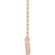 14K Lab-Grown Diamond Heart Necklace 16-18" with 3/8 to 1/5 CTW