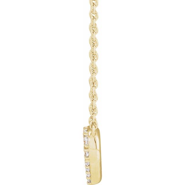 14K Lab-Grown Diamond Heart Necklace 16-18" with 3/8 to 1/5 CTW