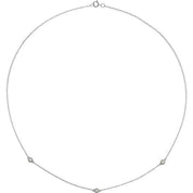 14K Lab-Grown Diamond 3-Station and 5-Station 18" Necklace with CTW Options