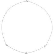 14K Lab-Grown Diamond 3-Station and 5-Station 18" Necklace with CTW Options