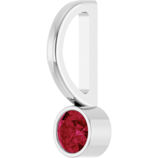 Sterling Silver Natural Ruby Charm/Pendant