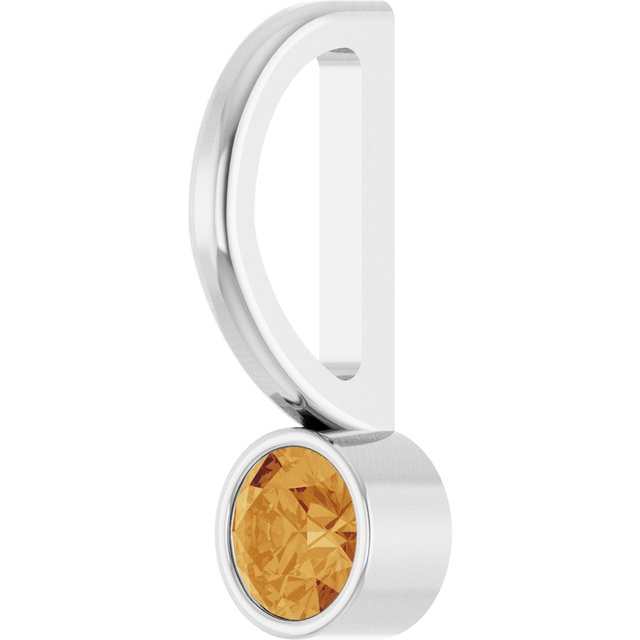 Sterling Silver Natural Citrine Charm/Pendant