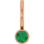 14K Rose Natural Emerald Charm/Pendant