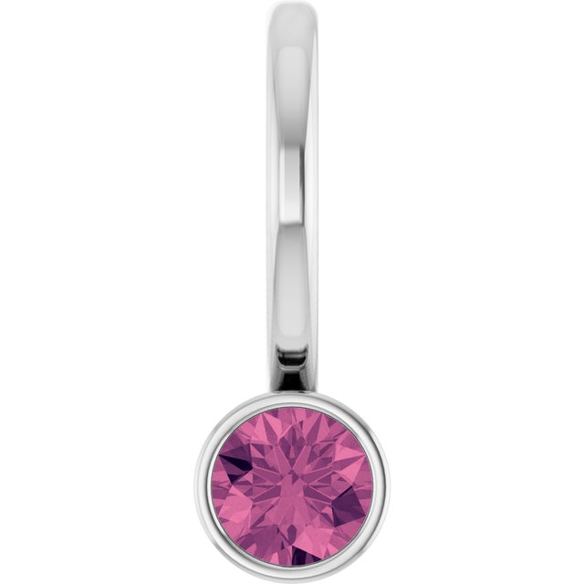 Sterling Silver Natural Pink Tourmaline Charm/Pendant