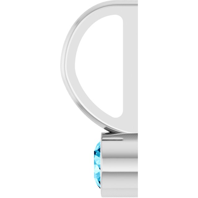 Sterling Silver Natural Aquamarine Charm/Pendant