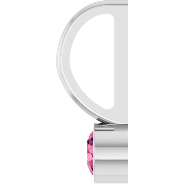 Sterling Silver Natural Pink Tourmaline Charm/Pendant