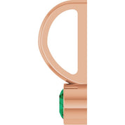 14K Rose Lab-Grown Emerald Charm/Pendant