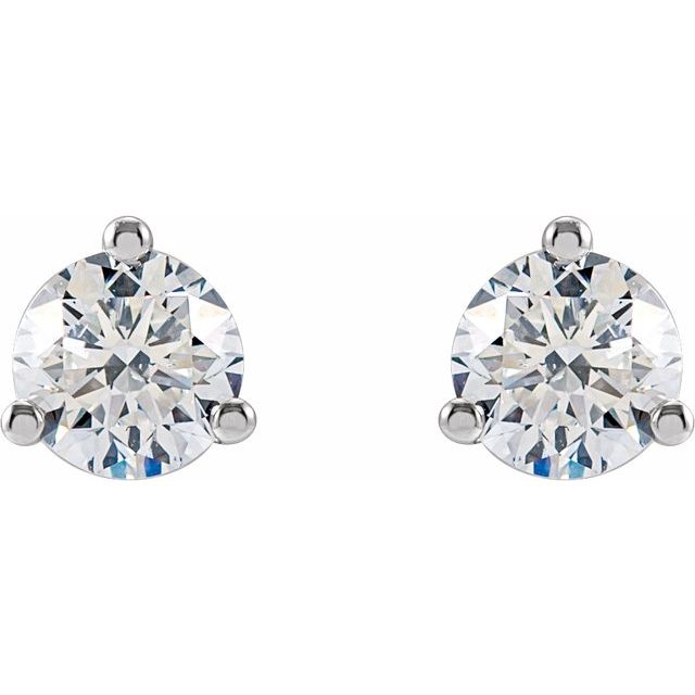 14K White 3/4 CTW Lab-Grown Diamond Stud Earrings