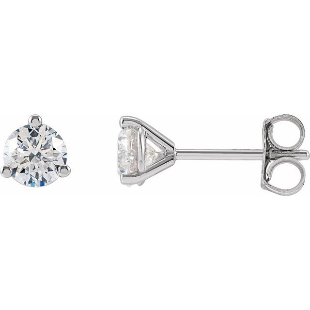 14K White 3/4 CTW Lab-Grown Diamond Stud Earrings