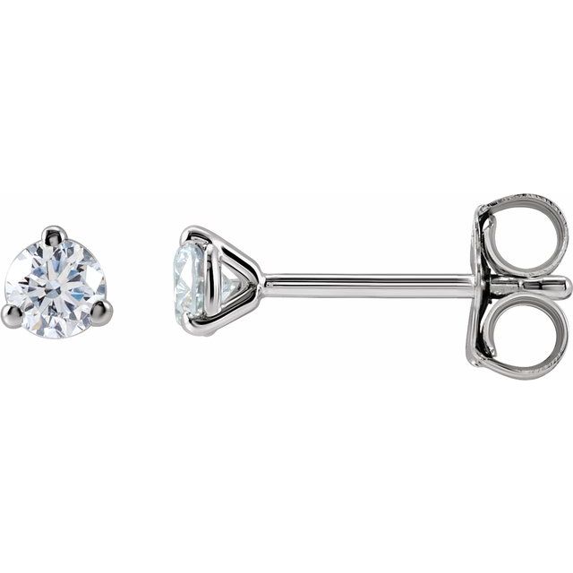 14K White 1/5 CTW Lab-Grown Diamond Stud Earrings