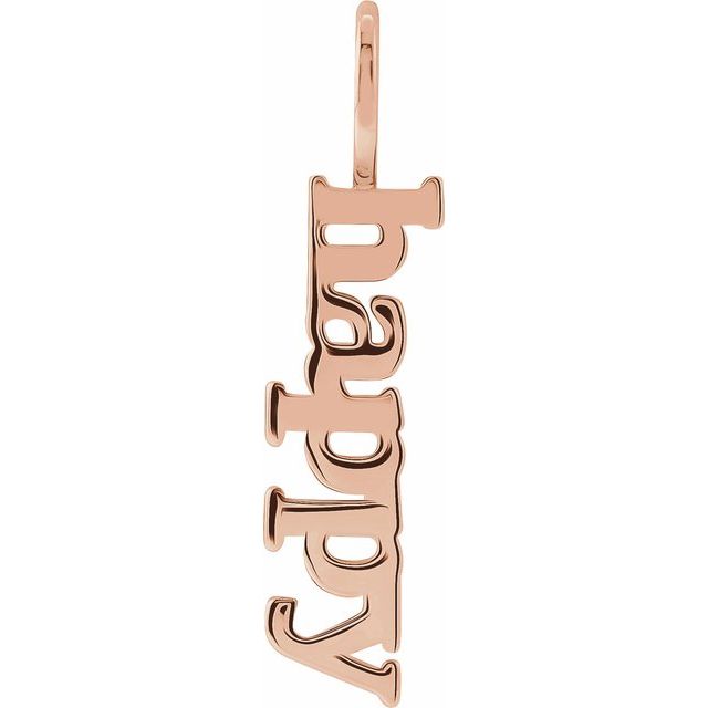 14K Rose Gold Happy Charm Pendant - Timeless Elegance