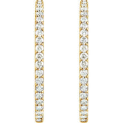 14K Yellow 5 CTW Lab-Grown Diamond Inside-Outside 41.5 mm Hinged Hoop Earrings