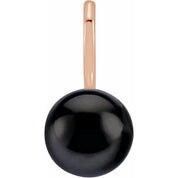 14K Rose Cultured Black Akoya Pearl Charm/Pendant