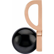 14K Rose Cultured Black Akoya Pearl Charm/Pendant