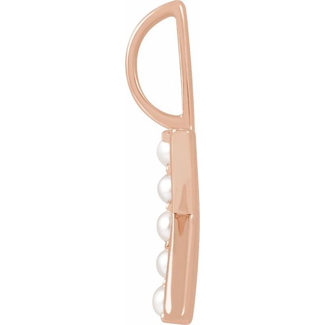 14K Rose Cultured White Freshwater Pearl Initial K Charm/Pendant