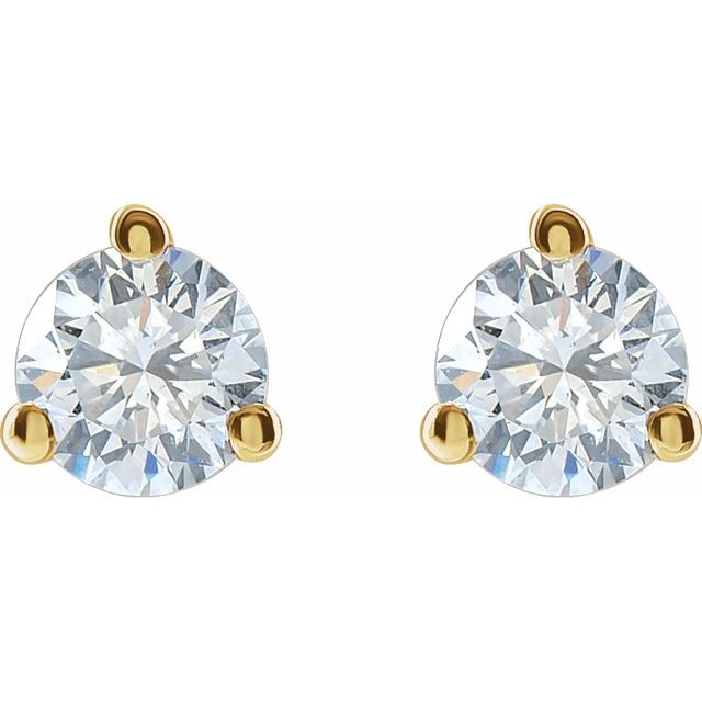 14K Yellow 3/4 CTW Lab-Grown Diamond Stud Earrings