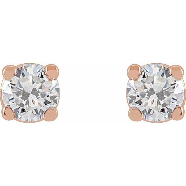 14K Rose 1/6 CTW Natural Diamond Stud Earrings