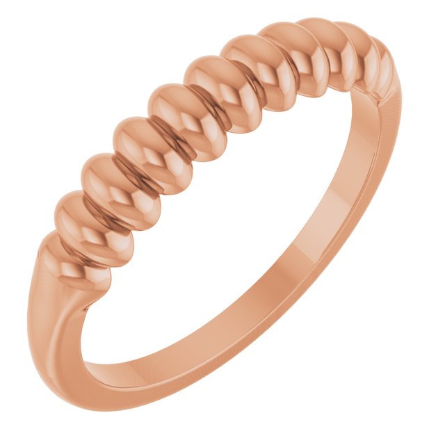 14K Rose Puffed Stackable Ring