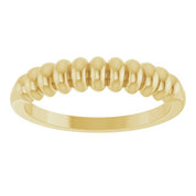 14K Yellow Puffed Stackable Ring