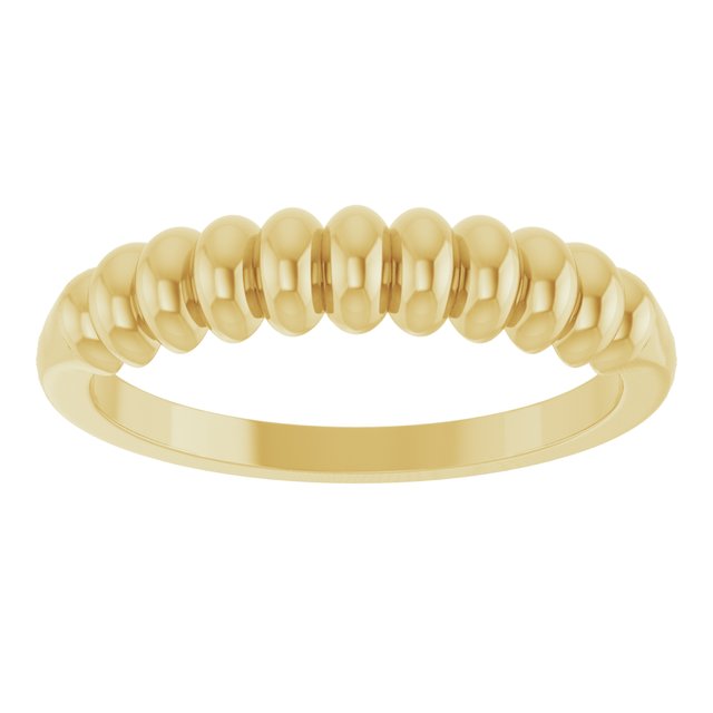 14K Yellow Puffed Stackable Ring