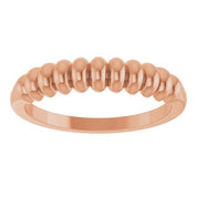 14K Rose Puffed Stackable Ring