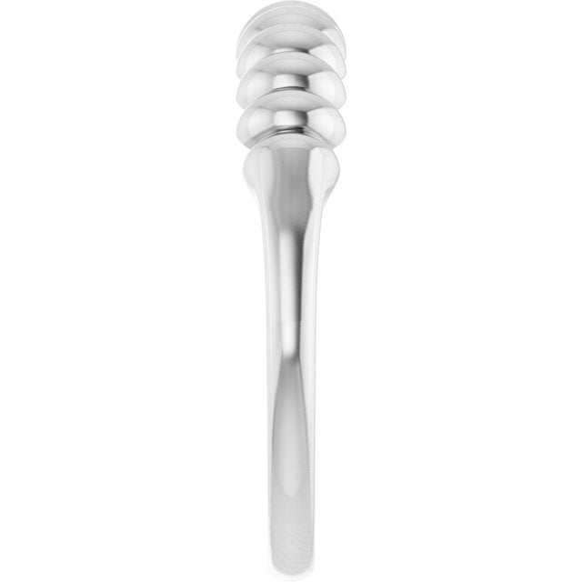 14K White Puffed Stackable Ring
