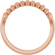 14K Rose Puffed Stackable Ring
