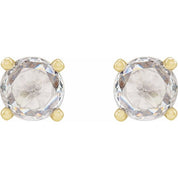 14K Yellow 1/4 CTW Rose-Cut Natural Diamond Stud Earrings