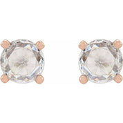 14K Rose 1/8 CTW Rose-Cut Natural Diamond Stud Earrings