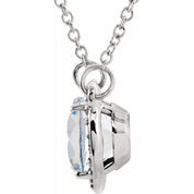 14K White Imitation White Diamond & .04 CTW Natural Diamond 16 1/2" Necklace