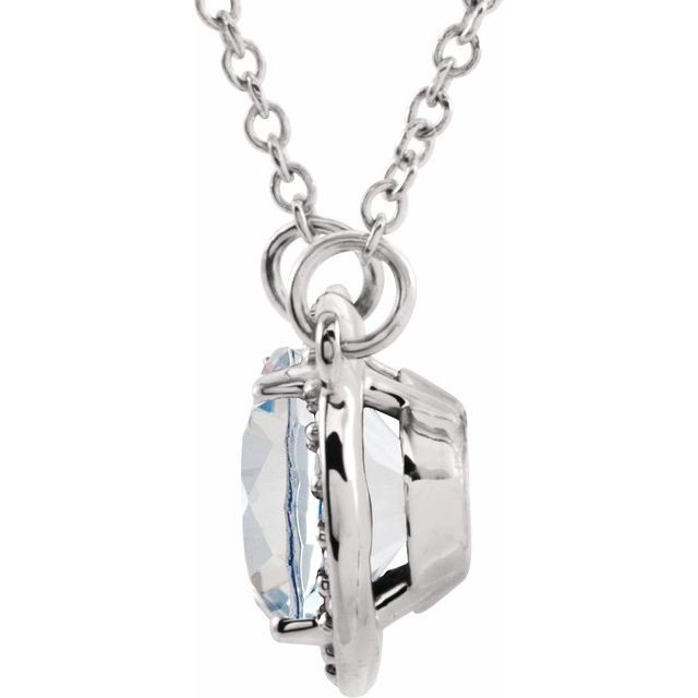 14K White Imitation White Diamond & .04 CTW Natural Diamond 16 1/2" Necklace