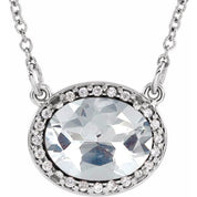 14K White Imitation White Diamond & .04 CTW Natural Diamond 16 1/2" Necklace