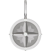 Platinum .03 CTW Natural Diamond Compass Charm/Pendant